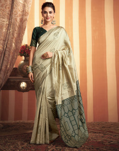 SIRIL Dyed, Self Design, Woven Banarasi Silk Blend Saree