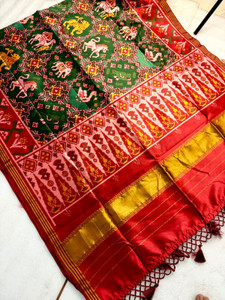 ERVAAFAB Printed Patola Silk Blend Saree