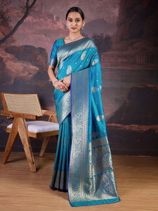 House of Pataudi Woven Banarasi Silk Blend Saree