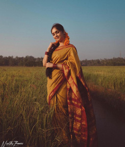 KRIYANSH Woven Bollywood Cotton Silk, Jacquard Saree