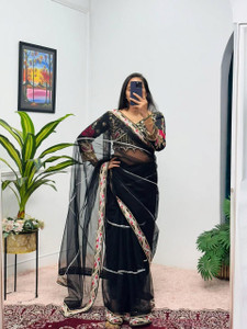 kanish fashion Embroidered Bollywood Net Saree