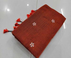 TWRIL Embroidered Handloom Pure Cotton Saree