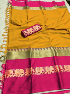 Suwarna Ent Woven Assam Silk Cotton Silk Saree