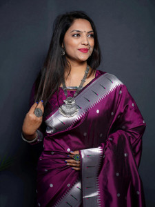AVANTIKA FASHION Woven Paithani Pure Silk, Art Silk Saree