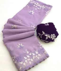 wearnica Embroidered, Self Design Bollywood Georgette Saree