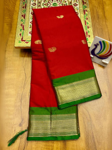 Fab Silk Woven Paithani Handloom Cotton Silk Saree