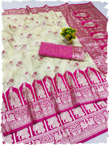 Vomira Woven Baluchari Silk Blend, Art Silk Saree