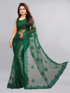 YARA CREATION Embroidered Bollywood Net Saree