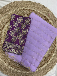 Vastramela Solid/Plain Bollywood Chiffon Saree