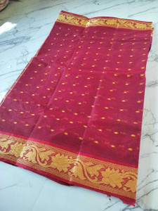 BD Taant Saree Self Design Tant Pure Cotton Saree