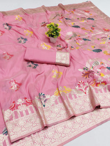 Ratnavali Woven Paithani Silk Blend, Art Silk Saree
