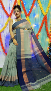 dassareeghar Self Design Handloom Cotton Silk Saree