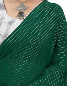 REDFISH Printed, Temple Border, Striped, Solid/Plain Daily Wear Georgette, Chiffon Saree