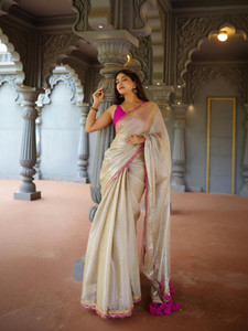 Samah Dyed, Embellished Bollywood Net, Lace Saree