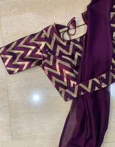 DRIZOMIZ Solid/Plain Bollywood Georgette Saree