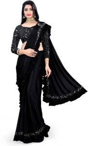 Vargi Embellished, Solid/Plain Bollywood Art Silk Saree