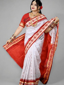 ETHNIC SAREES Bharat Embellished Ikkat Art Silk Saree