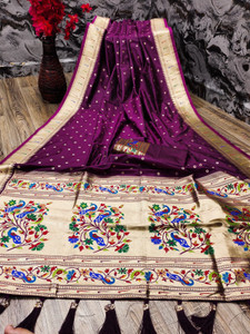 ZILVIRA Woven Paithani Pure Silk, Art Silk Saree
