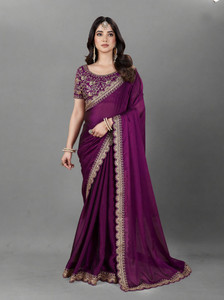 Vivan Fab Embroidered Bollywood Silk Blend Saree