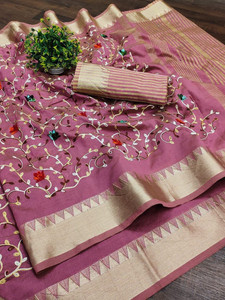 Divastri Embroidered Assam Silk Cotton Silk Saree