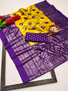 Kanooda Prints Printed Mysore Art Silk Saree