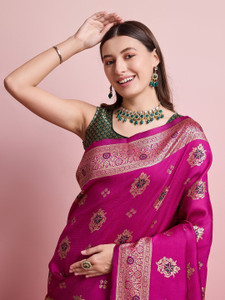 Shreyansh creation Digital Print Banarasi Silk Blend Saree