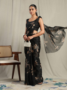 GARDEN VARELI Floral Print Bollywood Chiffon Saree