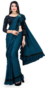 miracletex Self Design Bollywood Lycra Blend Saree