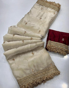 sadika Embroidered Bollywood Tissue, Pure Silk Saree