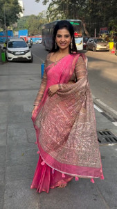 KITKET FASHION Printed Daily Wear Cotton Linen Saree