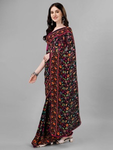 Glamour Hub Woven Jamdani Georgette, Chiffon Saree