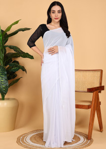 Bajrang Sarees Solid/Plain Bollywood Georgette Saree