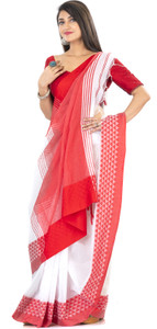SAYAN CREATION Temple Border Handloom Handloom Cotton Silk Saree