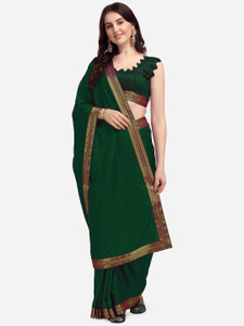ONpeak Self Design, Paisley, Embellished, Dyed, Solid/Plain Chanderi Art Silk, Cotton Silk Saree