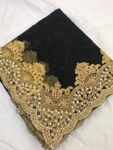 SkyFlock Embroidered, Embellished Bollywood Net Saree