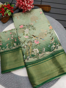 Femane Printed Kalamkari Cotton Silk Saree