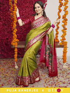 Divastri Woven Patola Silk Blend Saree