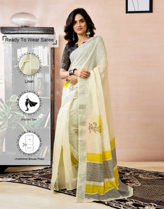 Samah Printed Daily Wear Linen Saree