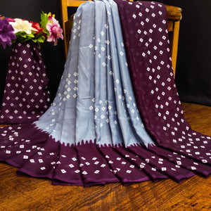 HouseOfCommon Printed Banarasi Chiffon, Silk Blend Saree