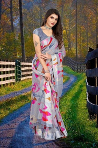 Gugaliya Embellished Chanderi Cotton Linen, Chanderi Saree