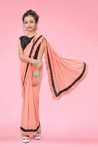 VRAJTEX FAB Embellished Bollywood Lycra Blend Saree