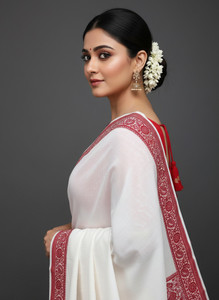 MUSHAK Printed Gadwal Cotton Silk Saree