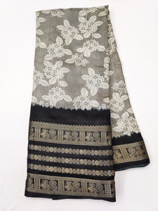Yatay Printed, Geometric Print, Floral Print, Self Design Bandhani Art Silk, Silk Blend Saree