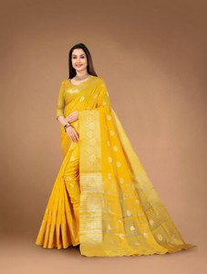 Soham Enterprise Self Design, Woven Kanjivaram Pure Cotton, Cotton Silk Saree
