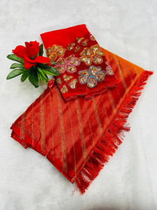 KANDORA फ्लोरल प्रिंट डेली वियर ब्रासो साड़ी