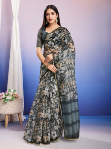 Tasrika Floral Print Bollywood Organza Saree