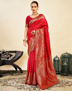 Samah Woven, Embellished Banarasi Silk Blend Saree