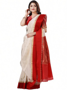 Afronza Woven, Applique, Self Design Garad Pure Silk, Cotton Blend Saree