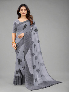 VR Fashions Printed Bollywood Chiffon Saree