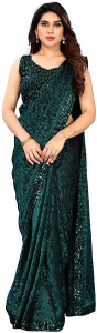 KRISHNA Self Design Bollywood Lycra Blend Saree
